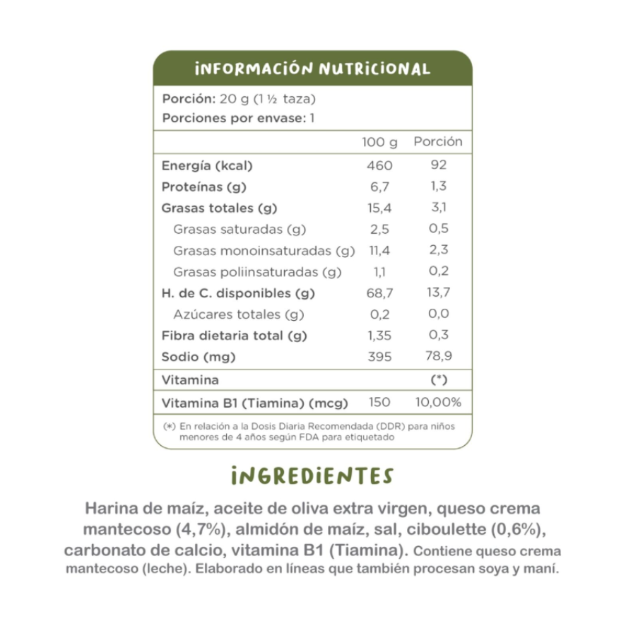 KUNA Bombas Queso Crema Ciboulette 20 grs