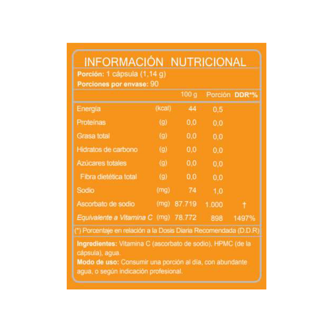 Vitamina C No Ácida 1000 Mg