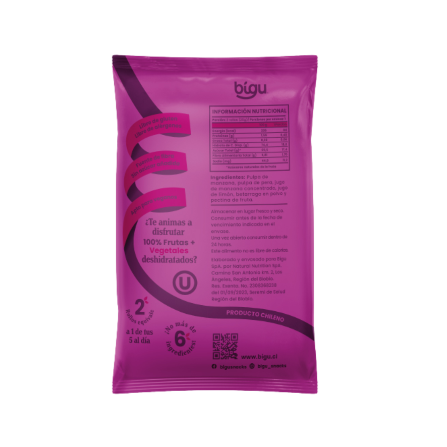 BIGU Rollo de Fruta Betarraga 25 grs