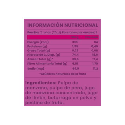 BIGU Rollo de Fruta Betarraga 25 grs
