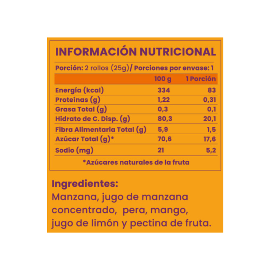BIGU Rollo de Fruta Mango 25 grs