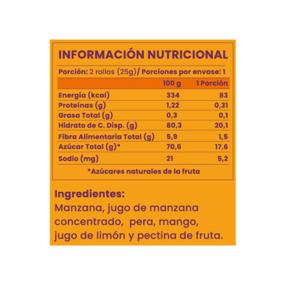 BIGU Rollo de Fruta Mango 25 grs