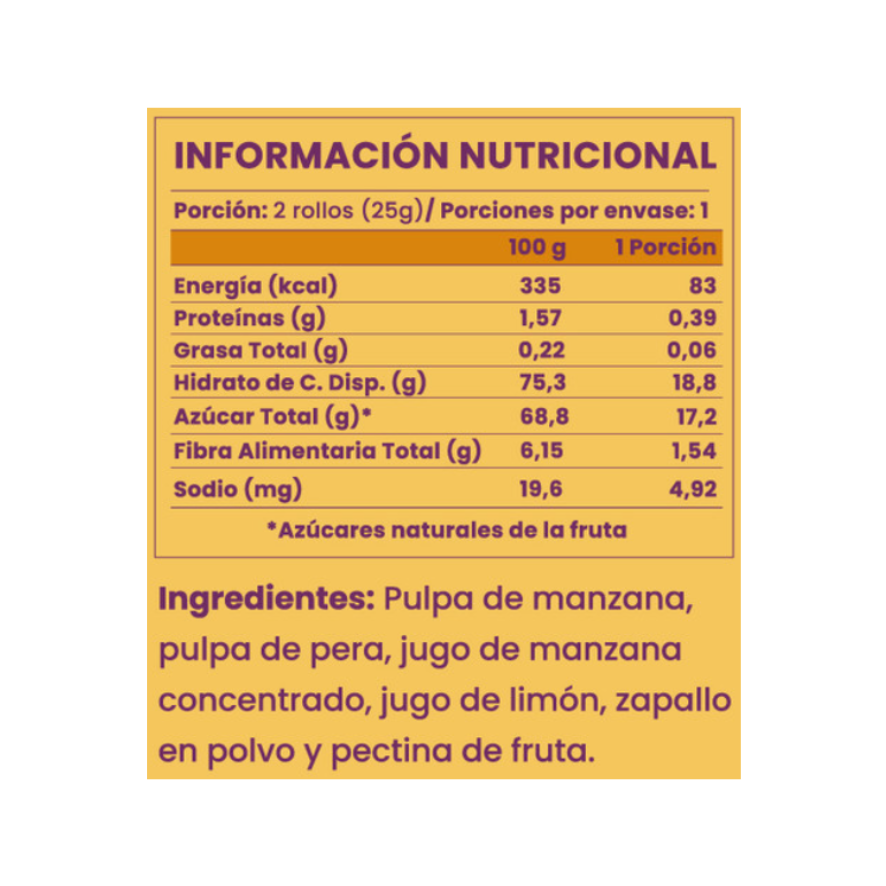 BIGU Rollo de Fruta Zapallo 25 grs