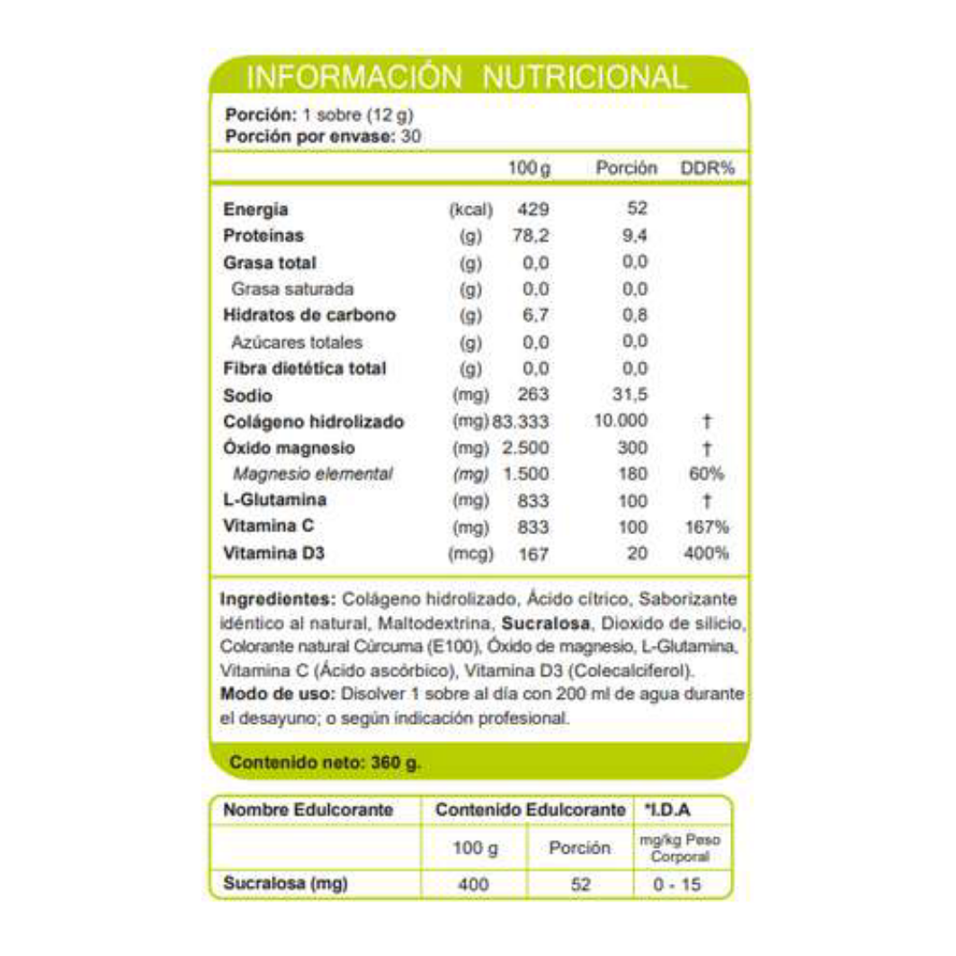 Colágeno Hidrolizado Limón + Vit C Y D