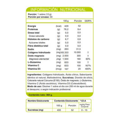 Colágeno Hidrolizado Limón + Vit C Y D
