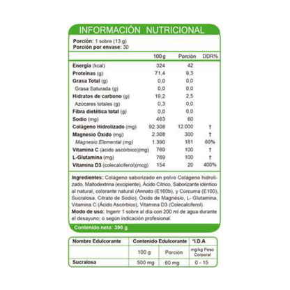 Colágeno Hidrolizado Manzana + Vit C Y D