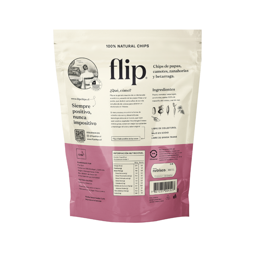 FLIP Chips de Papas Camote Zanahoria Betarraga 30 grs