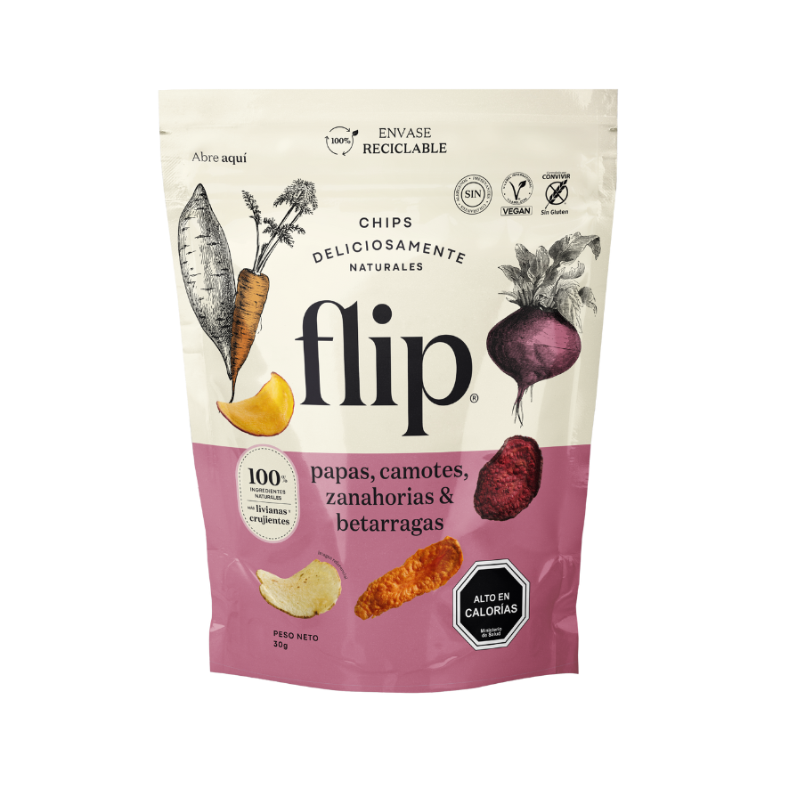 FLIP Chips de Papas Camote Zanahoria Betarraga 30 grs
