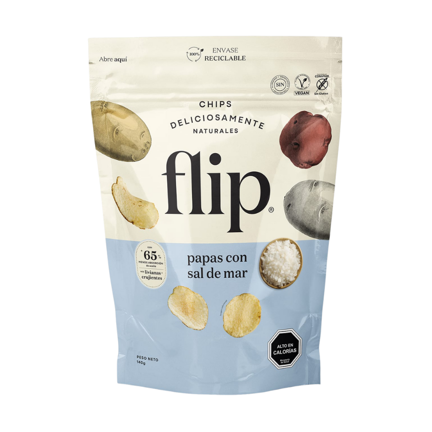 FLIP Chips de Papas con Sal de Mar Familiar 140 grs