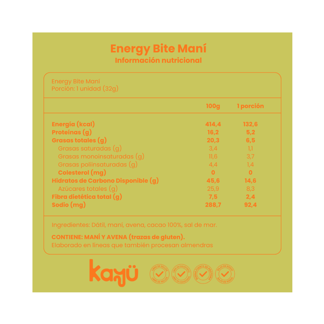 KAYÜ Energy Bites Maní 192 grs