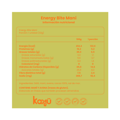 KAYÜ Energy Bites Maní 192 grs