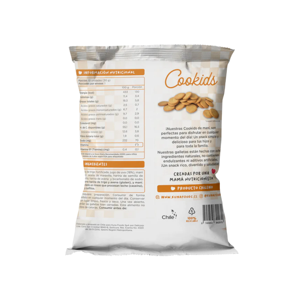KUNA Galletas Cookids Maní 30 grs
