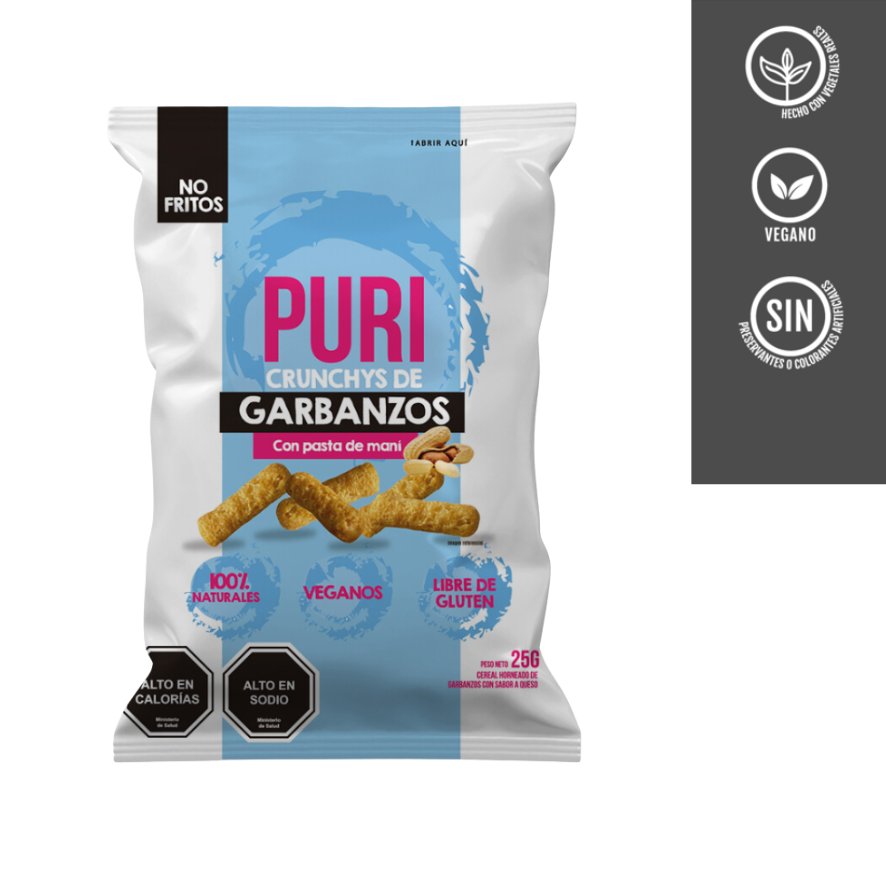 PURI Crunchys de Garbanzos Maní 25 grs