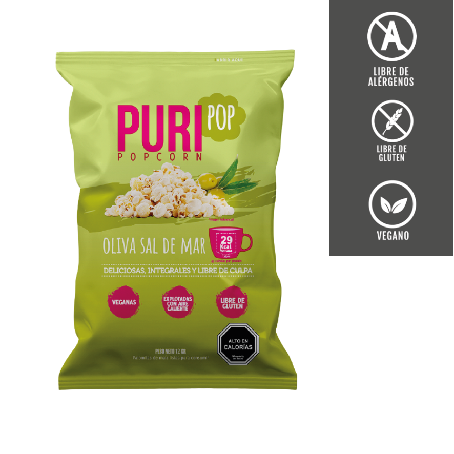 PURI Popcorn Oliva Sal de Mar 12 grs