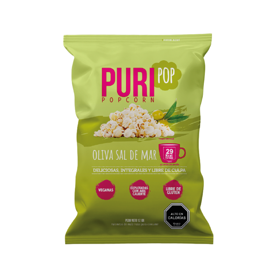 PURI Popcorn Oliva Sal de Mar 12 grs