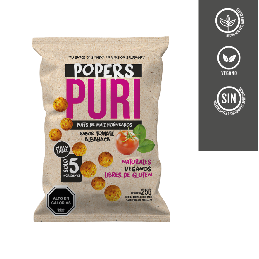 PURI Popper Tomate Albahaca 25 grs