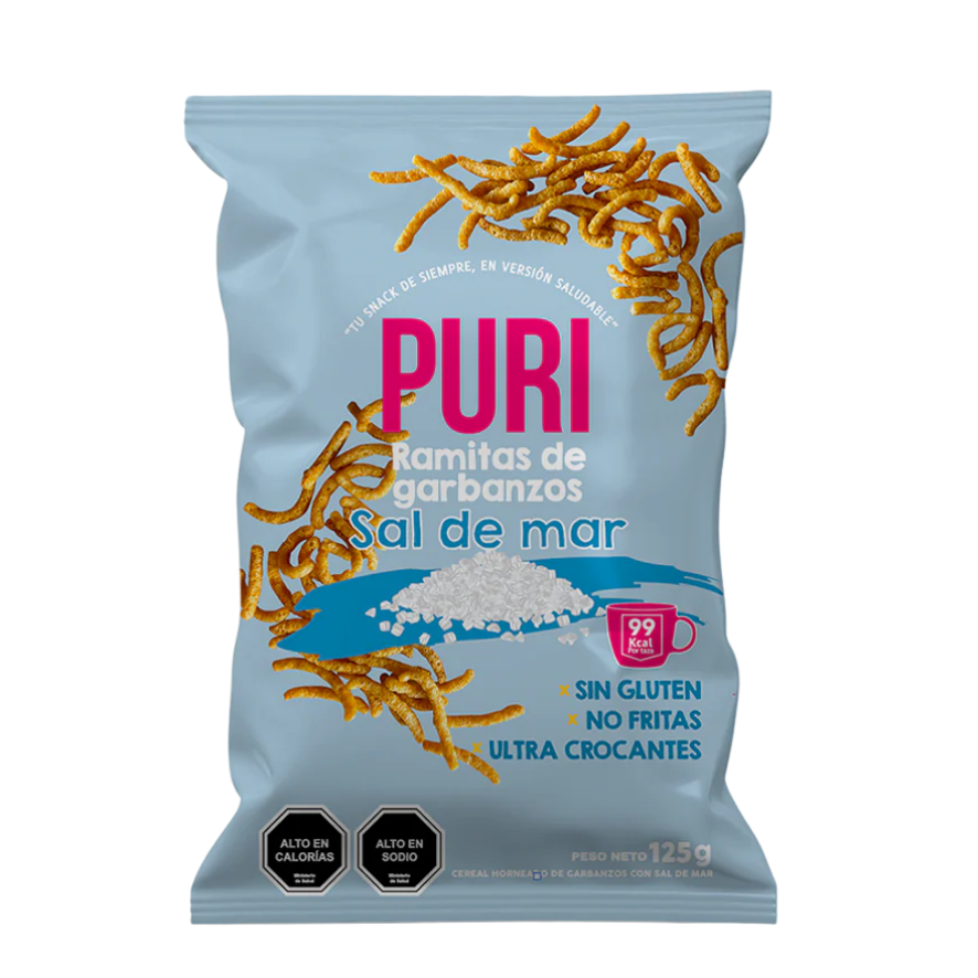 PURI Ramitas de Garbanzo con Sal de Mar Familiar 150 grs