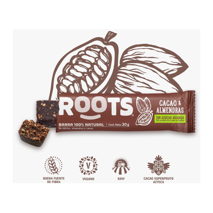 ROOTS Barra Cacao Almendra 30 grs