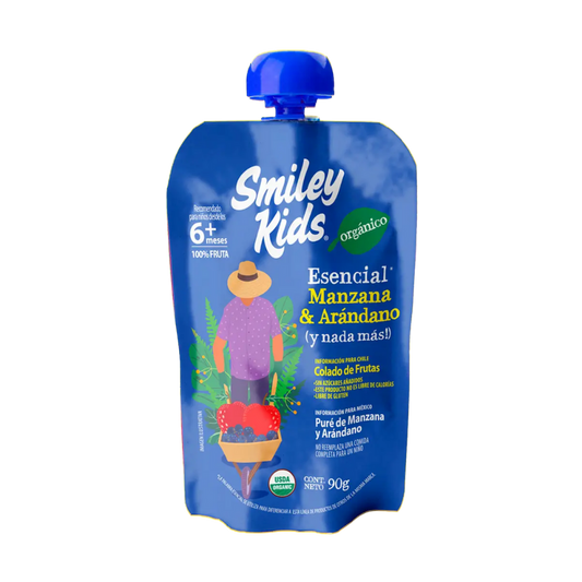 SMILEY KIDS Compota Orgánica Manzana Arándano 90 grs