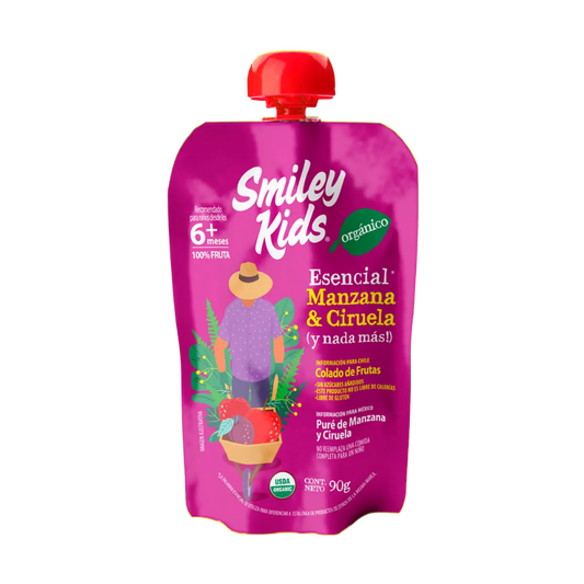 SMILEY KIDS Compota Orgánica Manzana Ciruela 90 grs