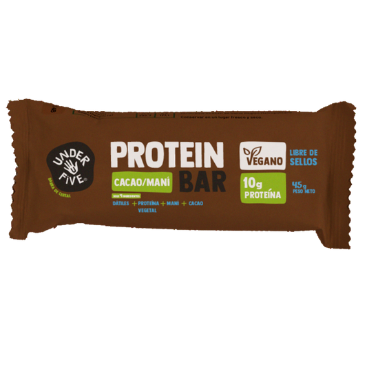 UNDERFIVE Barra Proteina Cacao Maní 45 grs