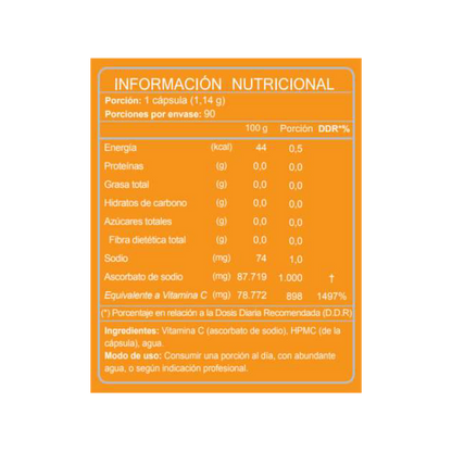 Vitamina C No Ácida 1000 Mg