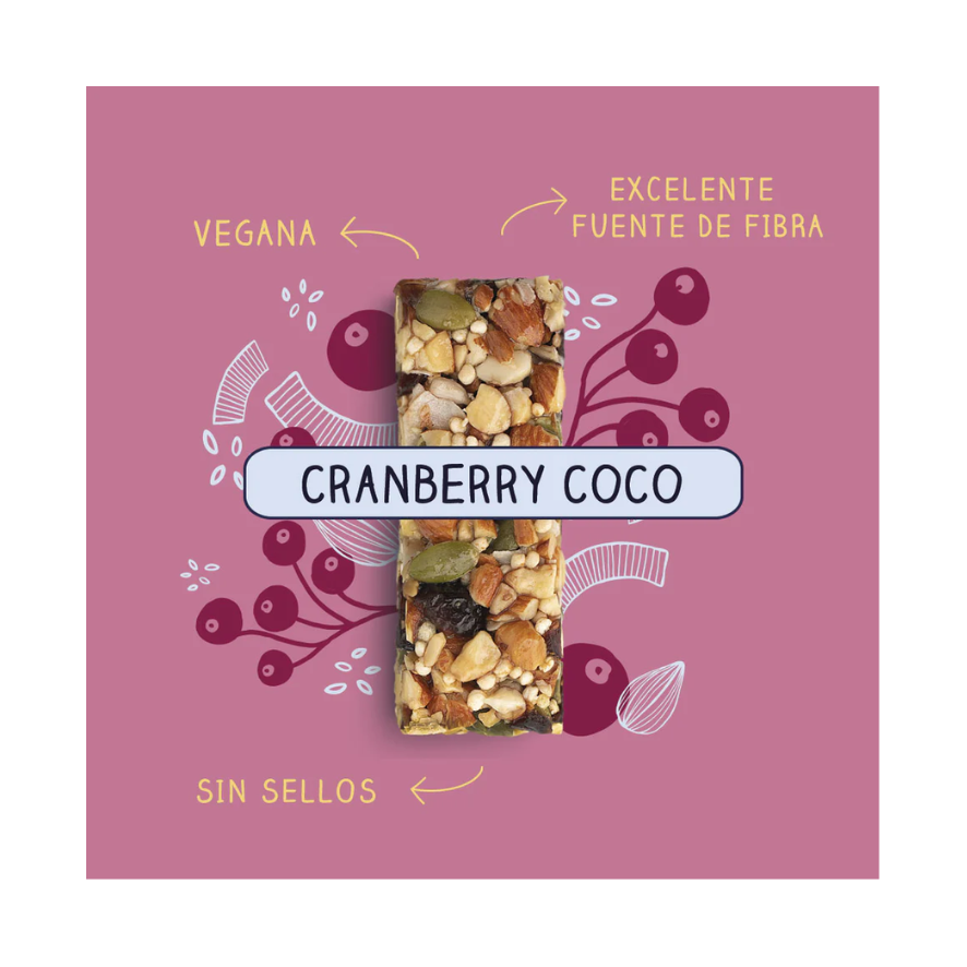 WILD FOODS Barra Natural Cranberry Coco 30 grs