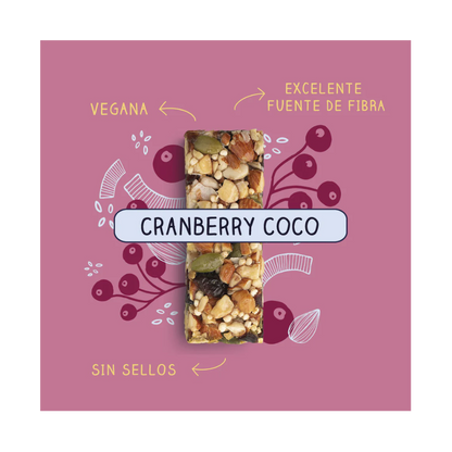 WILD FOODS Barra Natural Cranberry Coco 30 grs