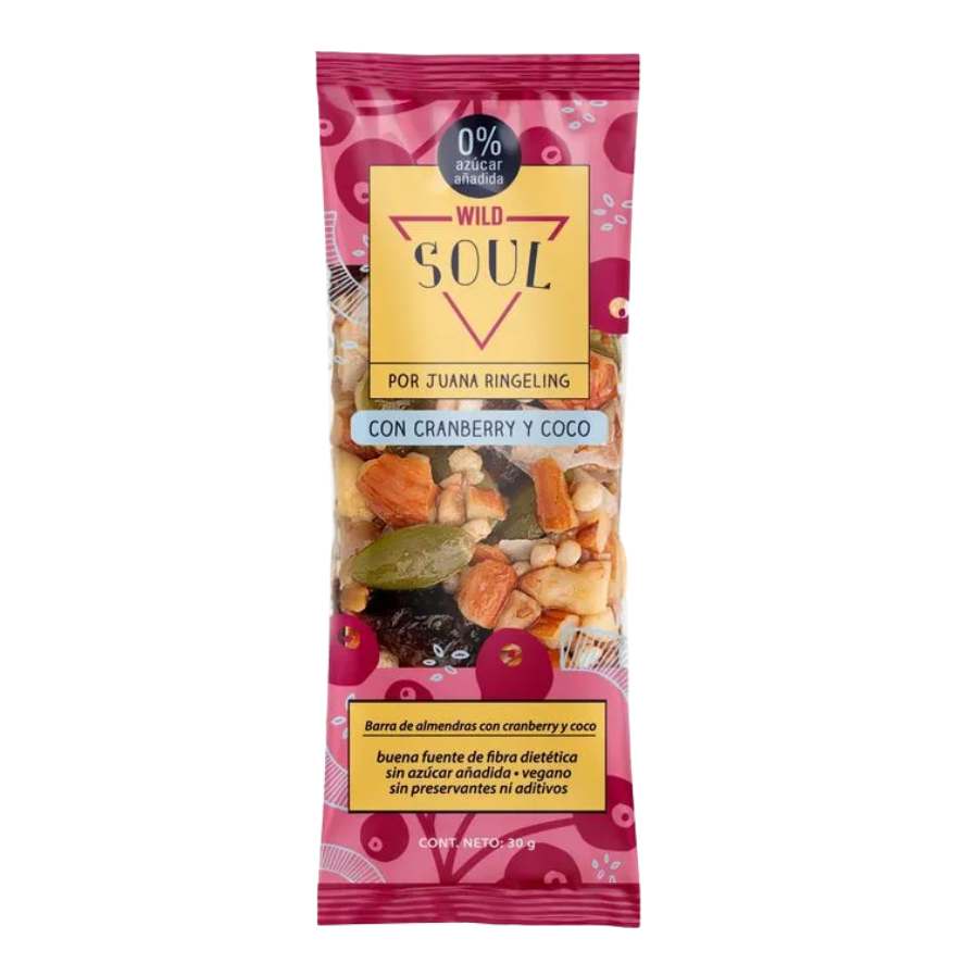 WILD FOODS Barra Natural Cranberry Coco 30 grs
