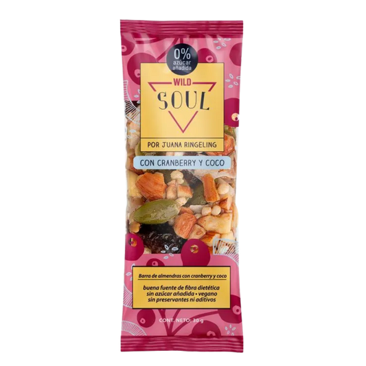 WILD FOODS Barra Natural Cranberry Coco 30 grs