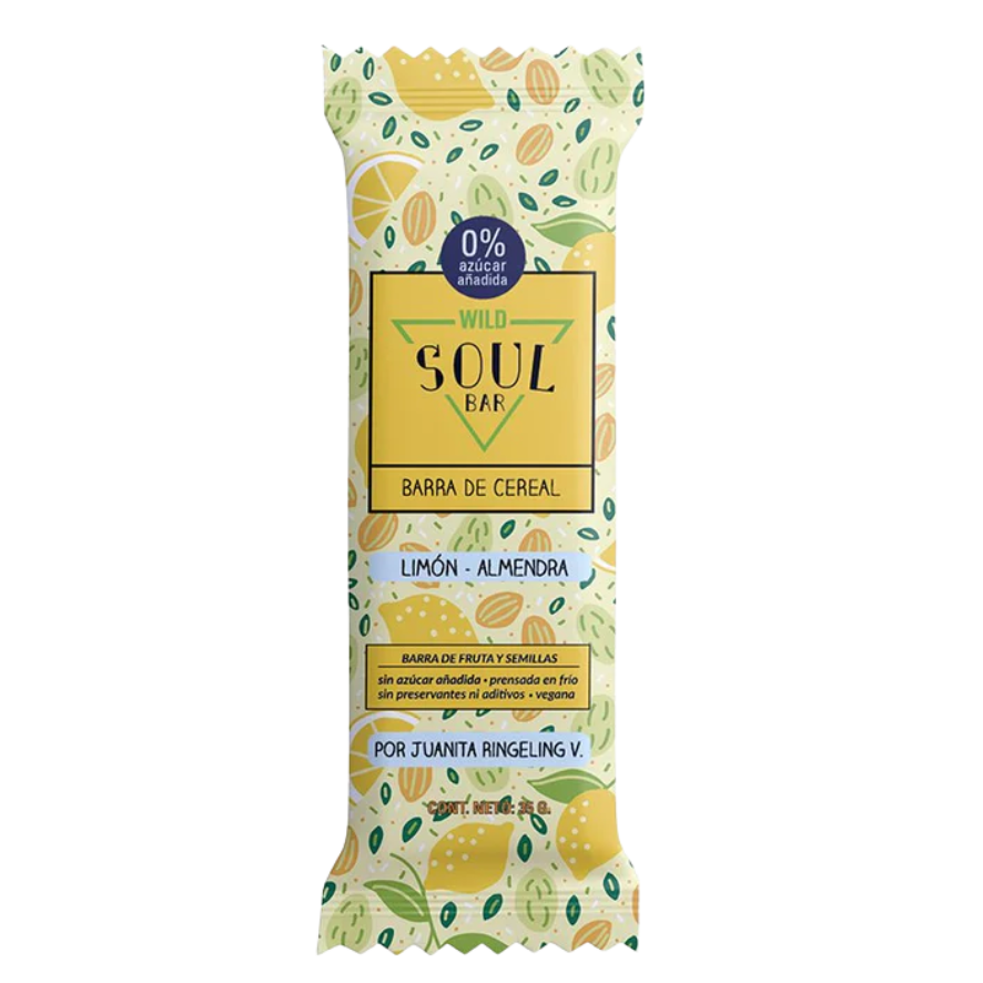 WILD FOODS Barra Natural Limón Almendra 35 grs