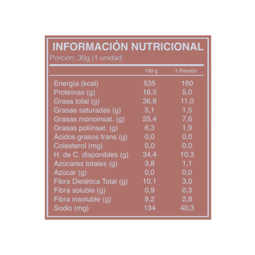 WILD FOODS Barra Natural Cacao Nibs Maní 30 grs