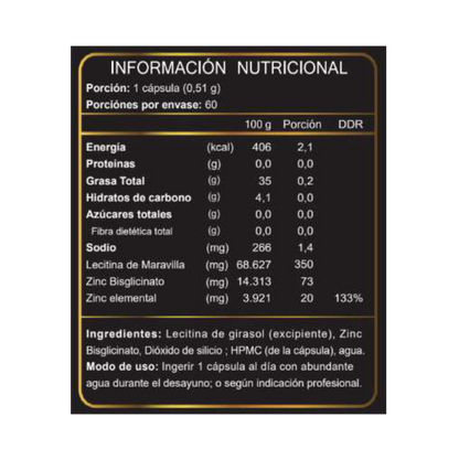 Zinc Elemental Premium (Zinc Bisglicinato)